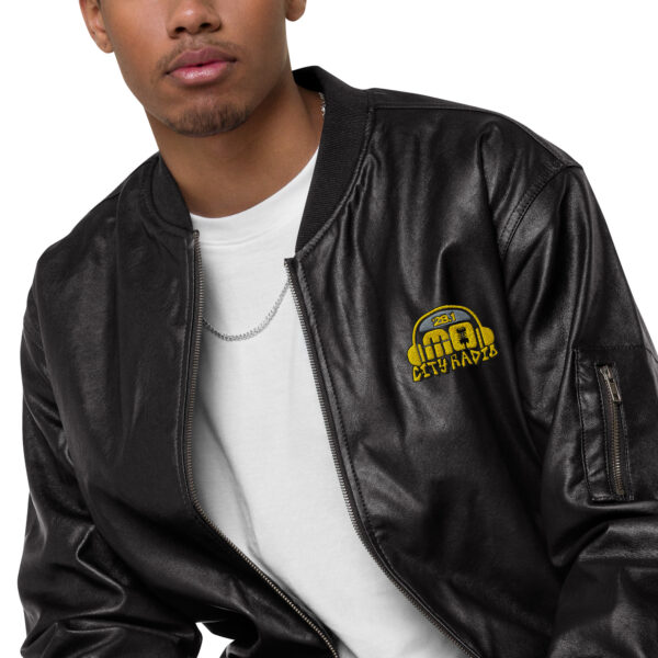 Mo City Radio Leather Bomber Jacket - Image 3