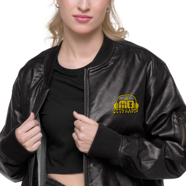 Mo City Radio Leather Bomber Jacket - Image 2